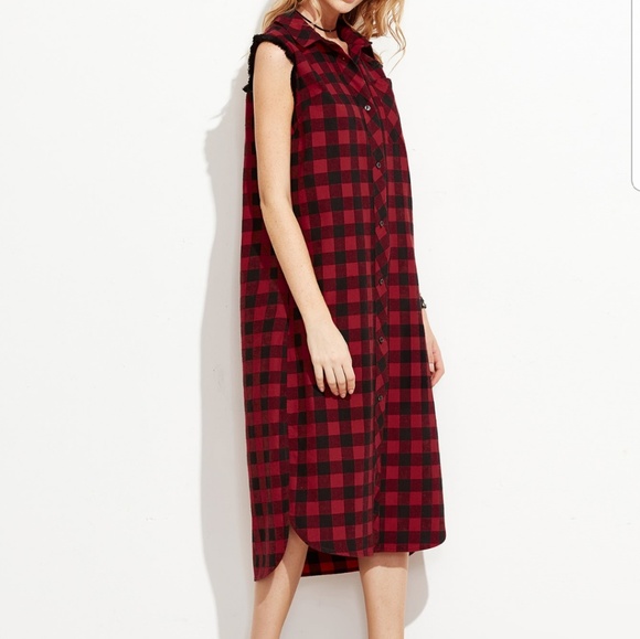 🍭🍭*FINAL MARKDOWN* Sleeveless Flannel Midi dress - Picture 2 of 8